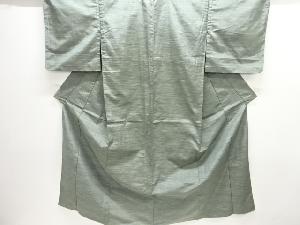 アンティーク　霞模様織り出し手織り紬単衣着物